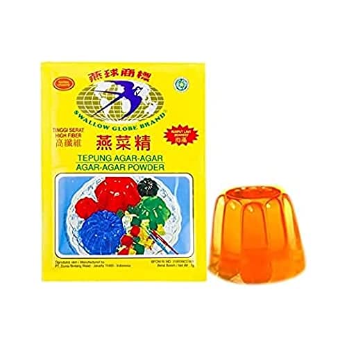 Halal Agar Agar Puder/TEPUNG AGAR AGAR-Orange Farbe SWALLOW Globus, 7 g von Swallow Globe