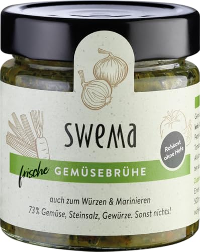 Frische Gemüsebrühe klassisch für 8 Liter - 73% Gemüse, Steinsalz, Gewürze 12 x 210 gr von SweMa