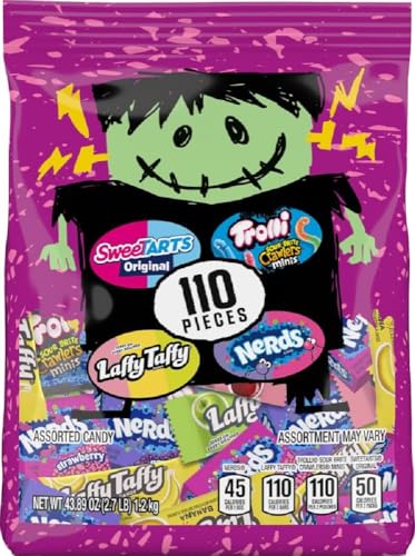 SweeTARTS Franken Favorite Halloween gemischte Süßigkeitentüte, einzeln verpackt, Trick or Treat Halloween Süßigkeiten, 1,2 l, 110 Stück von SweeTARTS