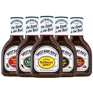 SWEET BABY RAY'S® | BBQ Saucen - 5er MIX (5 x 425ml) Original amerikanische Barbecue Sauce | USA Grillsauce mit rauchigem, smoke Geschmack von Sweet Baby Ray's