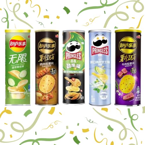 Pringles & Lays Chips Asien Set, 5 exotische Sorten, Kartoffelchips, internationale Geschmacksvielfalt von Sweet Bobo