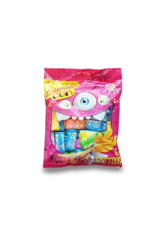 Bubble Gum & Tattoos 125g einzeln verpackte Kaugummis mit Tattoo-Sticker (10) von Sweet Flash