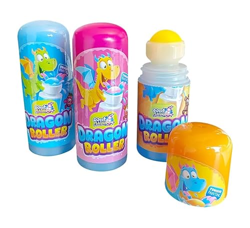 Dragon Roller 3er Pack – Flüssige Süßware in Himbeere, Erdbeere & Cola – Roller-Applikator zum Zunge-Färben – Süßigkeiten für Partys, Kindergeburtstage oder Mitgebsel von Sweet Flash