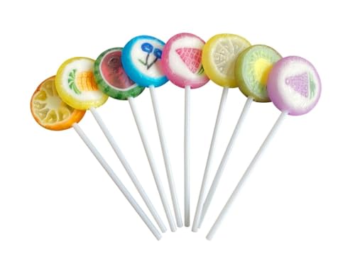 Handmade Rock Lollies 30 Stück – Individuell verpackte Fruchtbonbons mit Motiven – Süßigkeiten für Kinder, Partys & Events – Bunte Fruchtgeschmäcker von Sweet Flash