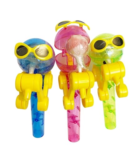 Snap Boy Pop Lutscher (3er Pack) – 10g wiederbefüllbare Robot-Lollis mit Fruchtgeschmack, cooles Süßigkeiten-Spielzeug für Kinder, ideal für Partys, Mitgebsel & Geburtstage von Sweet Flash