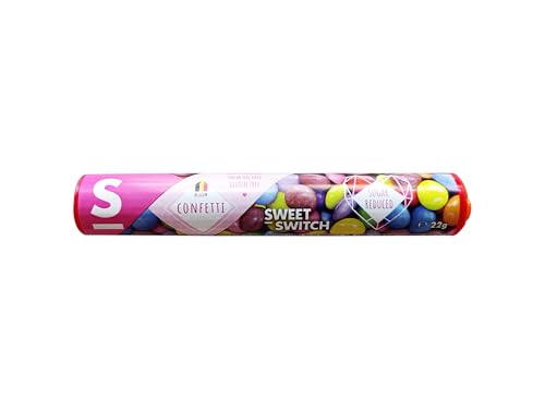 Dreierpack Sweet-Switch Confetti, Schokolinsen mit Süßungsmitteln, 3x22g von Sweet-Switch