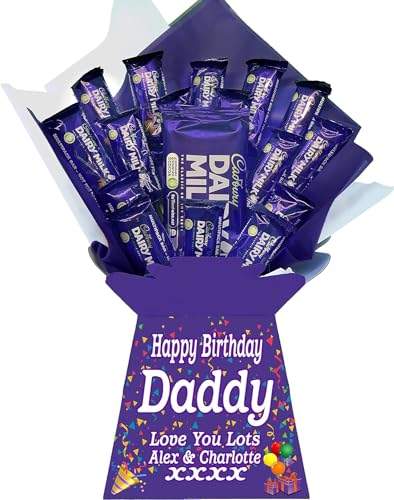 Personalised Chocolate Bouquet Hamper Gift Compatible With CADBURY DAIRY MILK BARS For Any Occasion von Sweets n Stuff