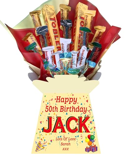 Personalised Chocolate Bouquet Hamper Gift Compatible With TOBLERONE von Sweets n Stuff