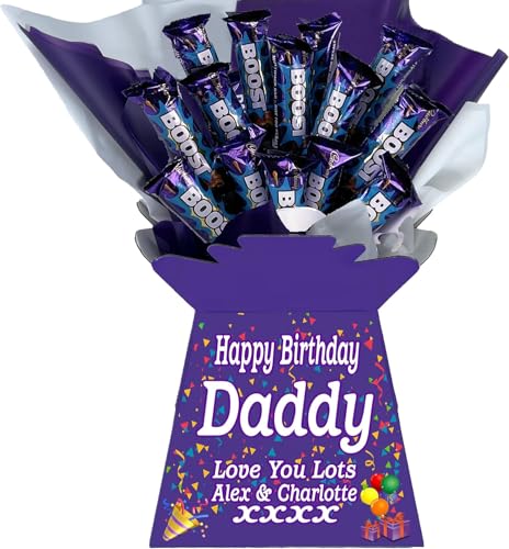 Personalised Chocolate Bouquet Hamper Gift Made With CADBURY BOOST BARS For Any Occasion von Sweets n Stuff