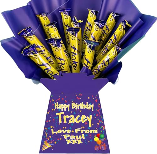 Personalised Chocolate Bouquet Hamper Gift Made With CADBURY FLAKE CHOCOLATES For Any Occasion von Sweets n Stuff