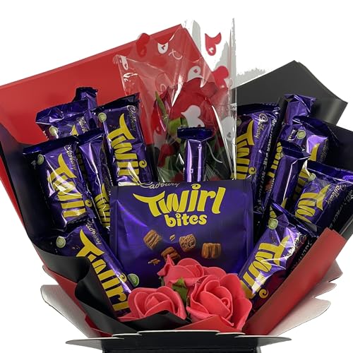 Personalised Chocolate Bouquet Hamper Gift Made With CADBURY TWIRL CHOCOLATES For Any Occasion von Sweets n Stuff