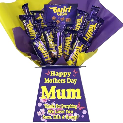 Personalised Chocolate Bouquet Hamper Gift Made With CADBURY TWIRL CHOCOLATES For Any Occasion von Sweets n Stuff