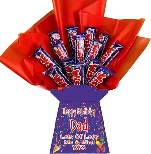 Personalised Chocolate Bouquet Hamper Gift Made With CADBURY WISPA BARS For Any Occasion von Sweets n Stuff