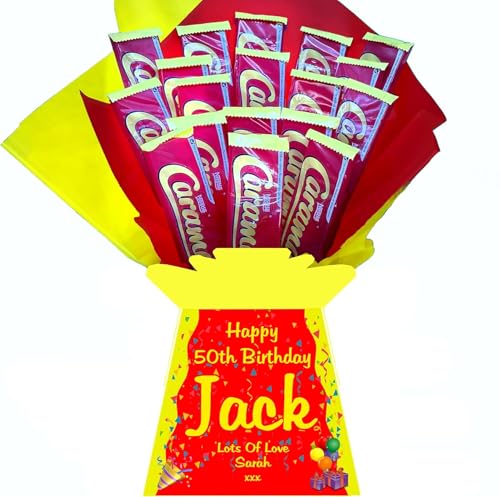 Personalised Chocolate Bouquet Hamper Gift Made With CARAMAC CHOCOLATE BARS For Any Occasion von Sweets n Stuff