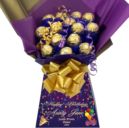 Personalised Chocolate Bouquet Hamper Gift Made With FERRERO ROCHER CHOCOLATES For Any Occasion von Sweets n Stuff