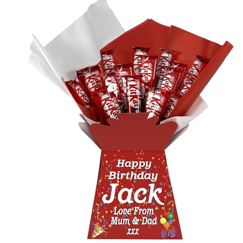 Personalised Chocolate Bouquet Hamper Gift Made With KITKAT For Any Occasion von Sweets n Stuff