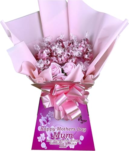 Personalised Chocolate Bouquet Hamper Gift Made With STRAWBERRY LINDOR CHOCOLATES For Any Occasion von Sweets n Stuff