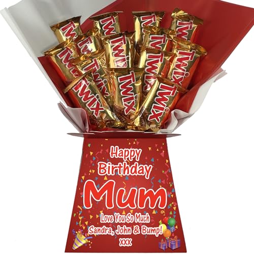 Personalised Chocolate Bouquet Hamper Gift Made With TWIX For Any Occasion von Sweets n Stuff
