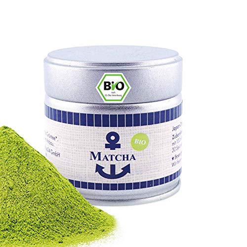 Bio Matcha Pulver, Tee aus Japan, Tee Pulver in der 3x30 g Dose, süßlich-mild, geeignet für Matcha Latte, Smoothies und zum kochen, Pestizidfrei, natürlich vegan, Grüntee von Sylter Teekontor