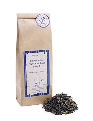 Schwarzer Tee lose Bio Darjeeling Seeyok FTGFOP (first flush) Schwarztee aromatisch, blumig, leichte Tasse Indien 100g von Sylter Teekontor