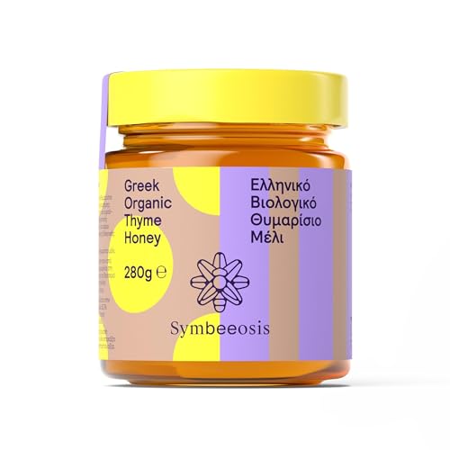 Symbeeosis 100% Bio-Griechischer Thymianhonig - Premium-Superfood mit hohem Polyphenol- und Phenolsäuregehalt - Immunbooster - Besonderes Aroma, reiche Bernsteinfarbe & süßer Geschmack. von Symbeeosis