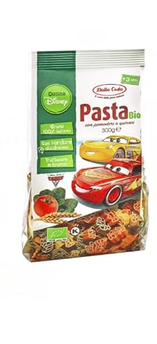 Festive Lightning McQueen/Cars geformte Pasta 250 g | Pasta mit Autos Formen | und weitere Formen – Durum Weizen-Pasta mit Tomate und Spinat 300 g von Sync'T