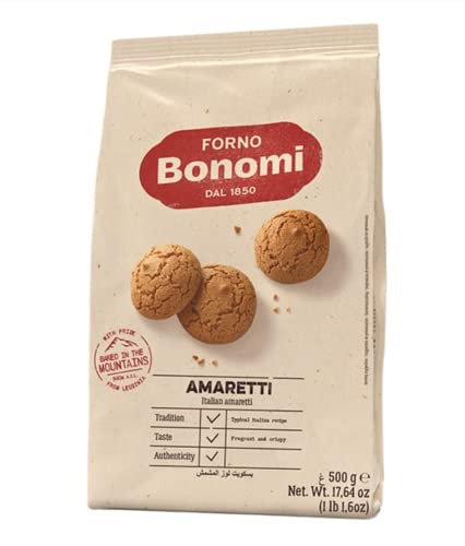 Forno Bonomi Amaretti Kekse, 500 g, Mandelgeschmack, italienischer Keks von Sync'T