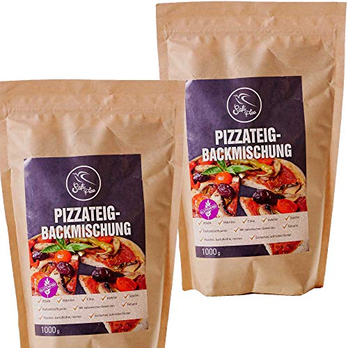 Glutenfrei Vegane Backmischung für Pizzateig zum selber backen | 100% glutenfrei | laktosefrei | Doppelpack 2x 1000g | Szafi Free von Szafi Free