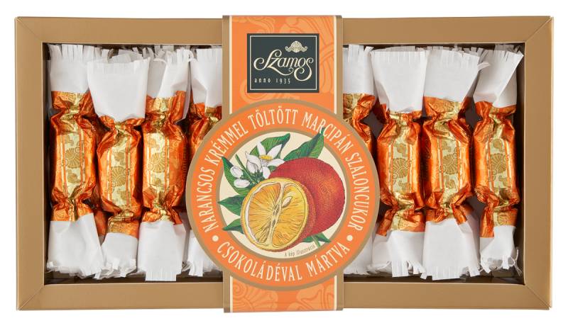 Szamos Weihnachtsbonbon mit Orangenfüllung 250g, Szaloncukor Narancsos von Szamos Marcipán Kft.