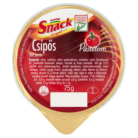 Snack Szeged csípős pástétom 75g von Szegedi Paprika ZRt.