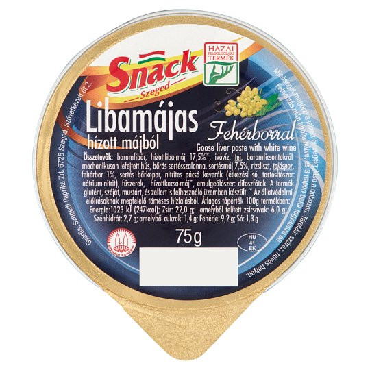 Snack Szeged libamájas hízott májból fehérborral 75g von Szegedi Paprika ZRt.