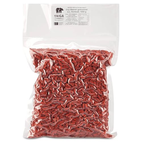 Köstliche Bio Goji-Beeren, Roh & Natürlich | TAIGA Naturkost- Premium Goji-Beeren Bio, 1000g von TAIGA NATURKOST