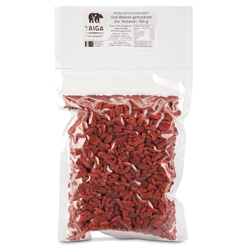 Köstliche Bio Goji-Beeren, Roh & Natürlich | TAIGA Naturkost Premium Goji-Beeren Bio, 500g von TAIGA NATURKOST