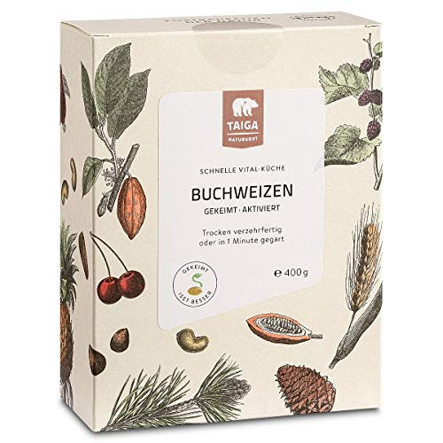 Taiga Naturkost - Bio Buchweizen gekeimt, glutenfrei, vegan, proteinreich, nährstoffreich, BPA-frei, fettarm - 400 g von TAIGA NATURKOST