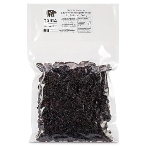 Taiga Naturkost Bio Sauerkirschen entsteint – 500g – naturbelassen, ungesüßt, Premium-Qualität von TAIGA NATURKOST