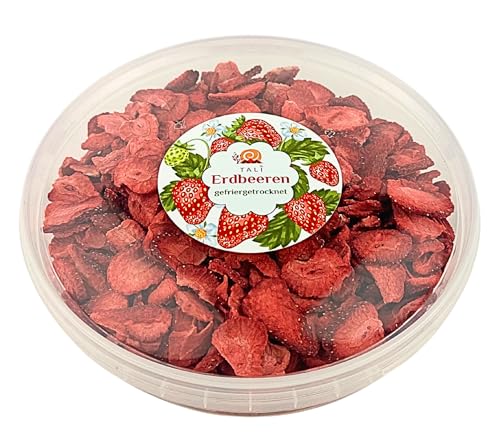 TALI Erdbeeren gefriergetrocknet, Scheiben 100 g - ohne Zusätze - wiederverwendbare Frischhaltedose von TALI
