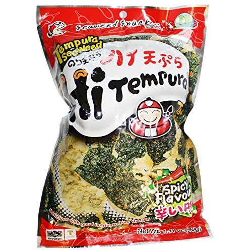 10er Pack (10x40g) Tempura Seaweed Seetangblätter knusprig scharf von TAOKAENOI BRAND