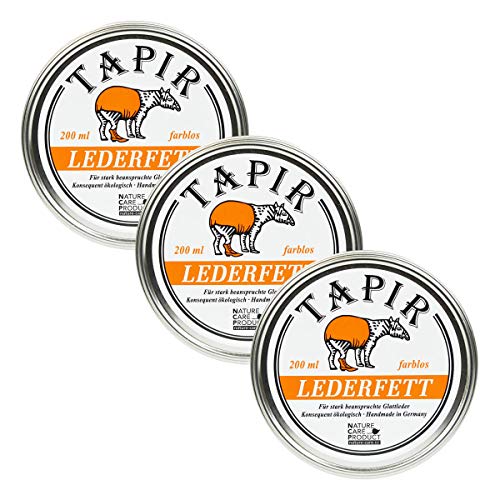 TAPIR - Lederfett farblos in Weißblechdose - 200 ml - 3er Pack von TAPIR