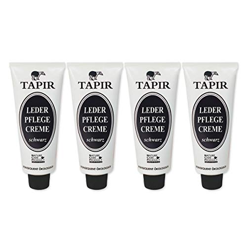 TAPIR - Lederpflegecreme schwarz in Alutube - 75 ml - 4er Pack von TAPIR