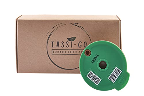 TASSI-GO Wiederverwendbare Kapsel - Nachfüllbare Kaffeekapseln | Tassimo Kapseln wiederbefüllbar | Für Bosch Tassimo-Maschinen (1x 180 ml (Normaler Kaffee) - Kunststoff) von TASSI-GO