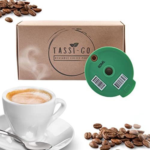 TASSI-GO wiederverwendbare Kaffeekapsel - nachfüllbarer Kaffeefilter | nachhaltige Mehrwegkaffeekapsel | für Bosch-s Tassimo-Maschinen – 60 ml von TASSI-GO