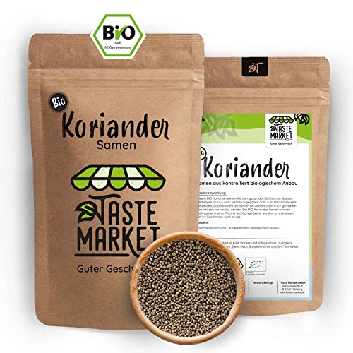 1 kg BIO Koriandersamen | ganz Koriander Samen | Gewürz | Koriandersaat | Coriander | Bio Qualität | Taste Market von TASTE MARKET Guter Geschmack