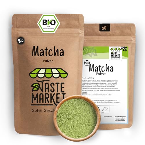 BIO Matcha Pulver 1 kg | Matcha-Latte | Tee | Kaffeealternative | Bio-Qualität | Taste Market von TASTE MARKET Guter Geschmack