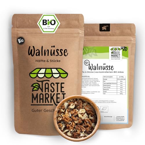 1 kg BIO Walnusskerne | Bruch und Viertel | kontrolliert biologischen Anbau | Naturprodukt | TASTE MARKET von TASTE MARKET Guter Geschmack