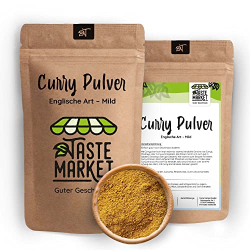 1 kg Curry | Englisches Curry | Currypulver | Curry-Gewürzmischung | mild | harmonisch würzig im Geschmack | TASTE MARKET von TASTE MARKET Guter Geschmack