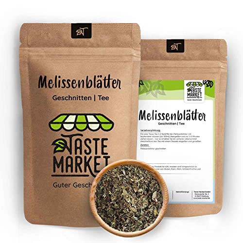 1 kg GRÖSSENAUSWAHL Melissenblätter geschnitten | Melisse getrocknet | Melissentee | Melissen Tee | Taste Market von TASTE MARKET Guter Geschmack