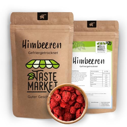 1 kg Himbeeren gefriergetrocknet | ganze gefriergetrocknete Himbeeren | TOP Qualität | ohne Zusätze von Taste Market von TASTE MARKET Guter Geschmack