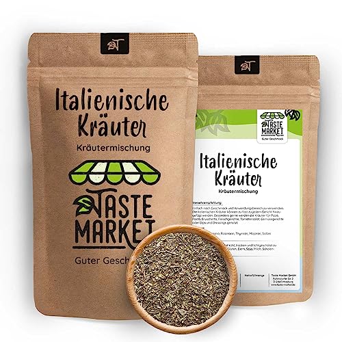 1 kg Italienische Kräuter | mediterrane Gewürzmischung | Kräutermischung | Universal Gewürz für Pizza, Pasta und Saucen | Taste Market von TASTE MARKET Guter Geschmack