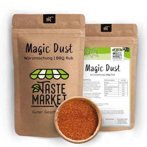 1 kg Magic Dust Würzmischung – BBQ Rub Gewürz – Grillgewürz – Marinade für Fleisch – Barbecue Gewürz von TASTE MARKET Guter Geschmack