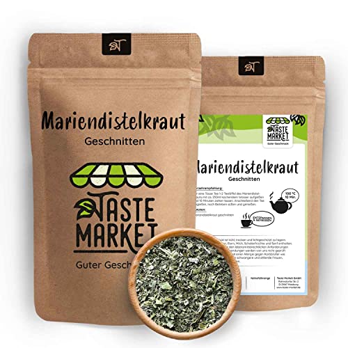 1 kg Mariendistelkraut | getrocknet und geschnitten | 100% natürlich | Mariendisteltee | Kräutertee | Taste Market von TASTE MARKET Guter Geschmack